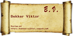 Bekker Viktor névjegykártya